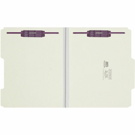 Smead 2/5 Tab Cut Letter Recycled Fastener Folder - 8 1/2’’ x 11’’ - 1’’ Expansion - 2 2S Fastener(s) - 2’’