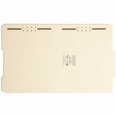 Smead 2/5 Tab Cut Letter Recycled Fastener Folder - 8 1/2’’ x 11’’ - 3/4’’ Expansion - 2 2K Fastener(s) - 2’’