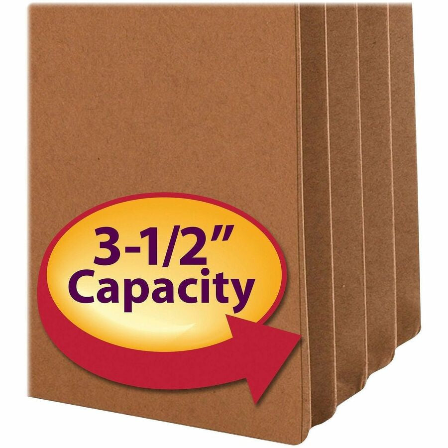 Smead 2/5 Tab Cut Letter Recycled File Pocket - 8 1/2’’ x 11’’ - 3 Expansion - Top Location - Right Position - 9 pt.