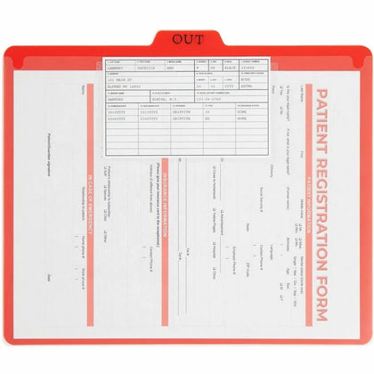 Smead 2-Pocket Out Guides: Bright Red Poly Tab(s) - Letter Size - Filing Guides