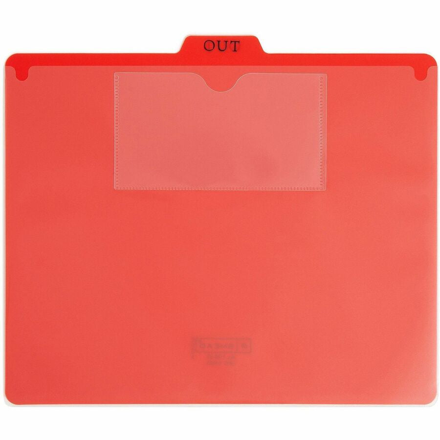 Smead 2-Pocket Out Guides - Printed Center Tab(s) - Message - 0.50’’ Tab Height - Letter - Bright Red Poly - 50 / Box
