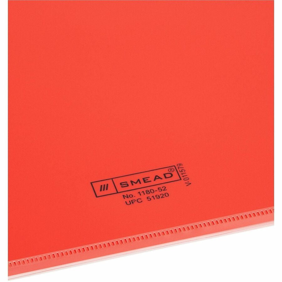 Smead 2-Pocket Out Guides - Printed Center Tab(s) - Message - 0.50’’ Tab Height - Letter - Bright Red Poly - 50 / Box