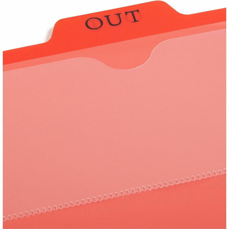 Smead 2-Pocket Out Guides - Printed Center Tab(s) - Message - 0.50’’ Tab Height - Letter - Bright Red Poly - 50 / Box