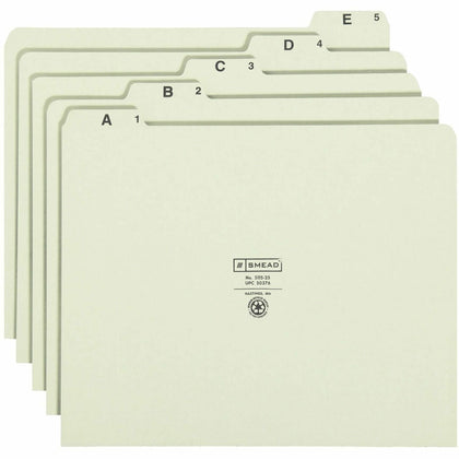 Smead A-Z 1/5 Tab Cut Recycled Letter Pressboard Guides - Eco-Friendly Organization Solution - Filing
