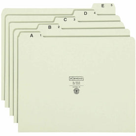 Smead A-Z 1/5 Tab Cut Recycled Letter Pressboard Guides - Assorted Tab(s) - 100% - 25 / Set - Filing