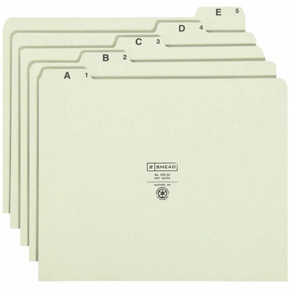 Smead A-Z 1/5 Tab Cut Recycled Letter Pressboard Guides - Eco-Friendly Organization Solution - Filing
