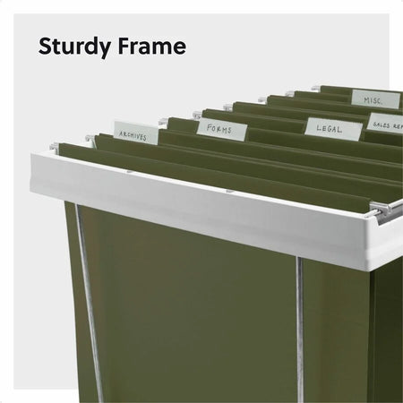 Smead Adjustable Hanging Folder Frame - Letter Size - Heavy-Duty Steel & Plastic - White - Folders Accessories