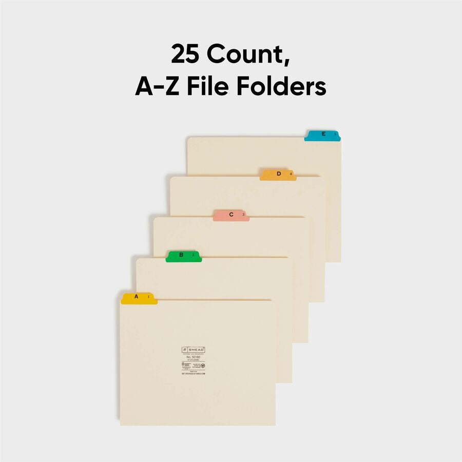 Smead Filing Guides with Alphabetic Indexing - 25 Printed Assorted Tab(s) - Character - A-Z - Tab(s)/Set - Letter