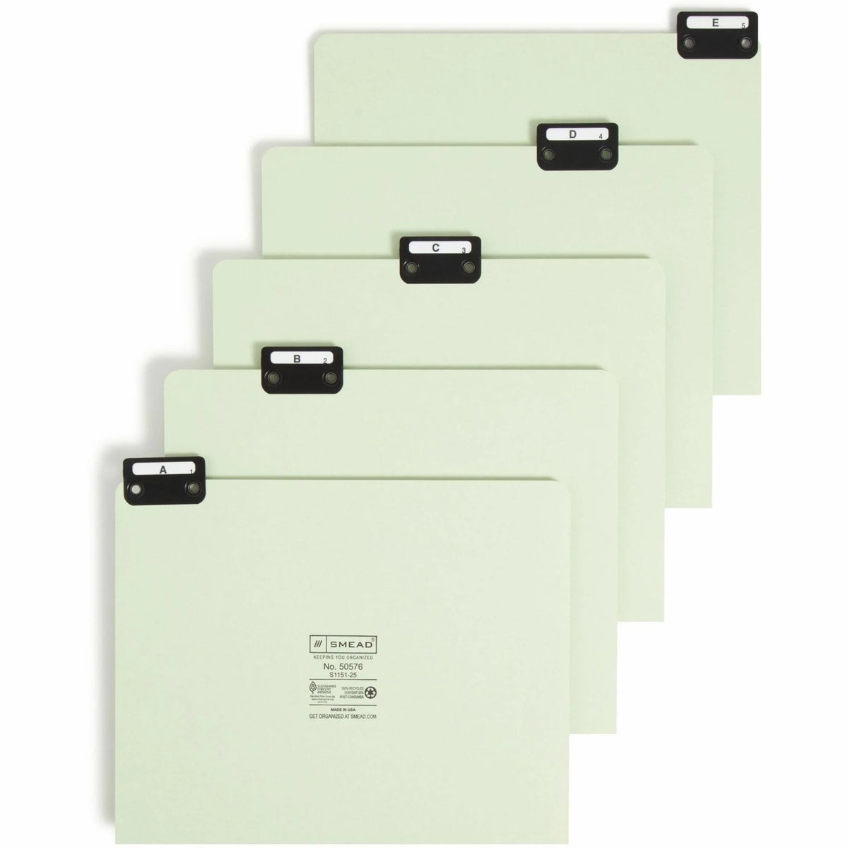 Smead Filing Guides with Alphabetic Indexing 25 / Set Printed Assorted Tab(s) Character A-Z-25 Tab(s)/Set Letter Gray