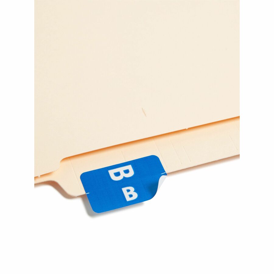 Smead AlphaZ ACCS Color-Coded Labels - B - x 1’’ Width 1 5/8’’ Length - Dark Blue - Laminated - 10 / Sheet - 100 / Pack
