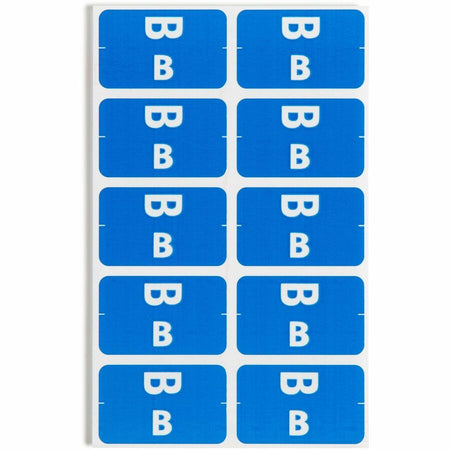 Smead AlphaZ ACCS Color-Coded Labels - B - x 1’’ Width 1 5/8’’ Length - Dark Blue - Laminated - 10 / Sheet - 100 / Pack