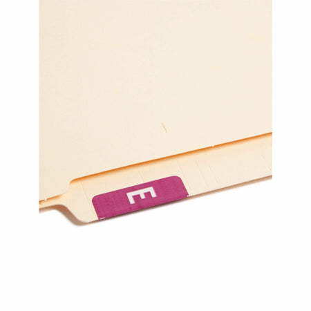Smead AlphaZ ACCS Color-Coded Labels - E - x 1’’ Width 1 5/8’’ Length - Purple - Laminated - 10 / Sheet - 100 / Pack