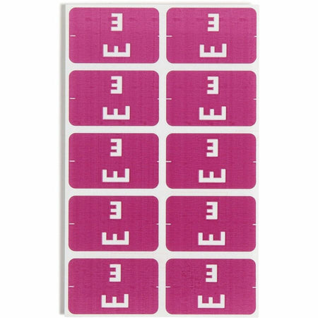 Smead AlphaZ ACCS Color-Coded Labels - E - x 1’’ Width 1 5/8’’ Length - Purple - Laminated - 10 / Sheet - 100 / Pack