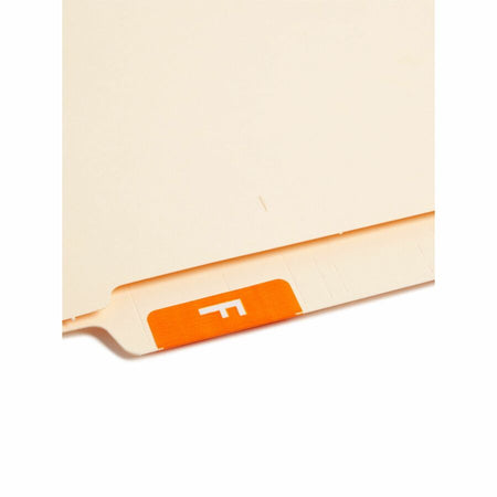 Smead AlphaZ ACCS Color-Coded Labels - F - x 1’’ Width 1 5/8’’ Length - Orange - Laminated - 10 / Sheet - 100 / Pack