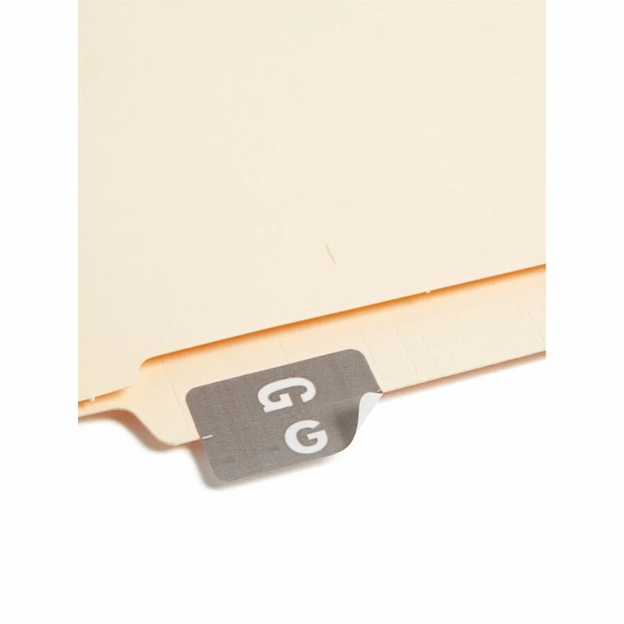 Smead AlphaZ ACCS Color-Coded Labels G-x 1’’ Width x 1 5/8’’ Length Gray 100 / Pack Laminated (SMD67177) - Filing