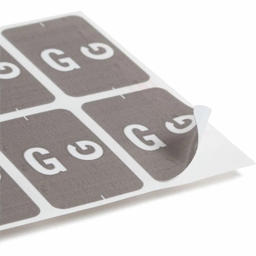 Smead AlphaZ ACCS Color-Coded Labels G-x 1’’ Width x 1 5/8’’ Length Gray 100 / Pack Laminated (SMD67177) - Filing