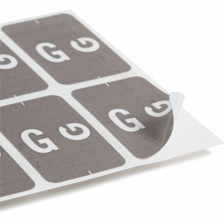 Smead AlphaZ ACCS Color-Coded Labels G-x 1’’ Width x 1 5/8’’ Length Gray 100 / Pack Laminated (SMD67177) - Filing