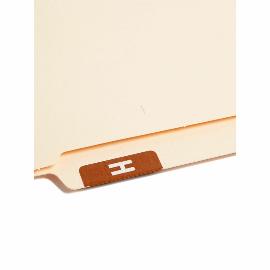 Smead AlphaZ ACCS Color-Coded Labels - H - x 1’’ Width 1 5/8’’ Length - Dark Brown - Laminated - 10 / Sheet - 100