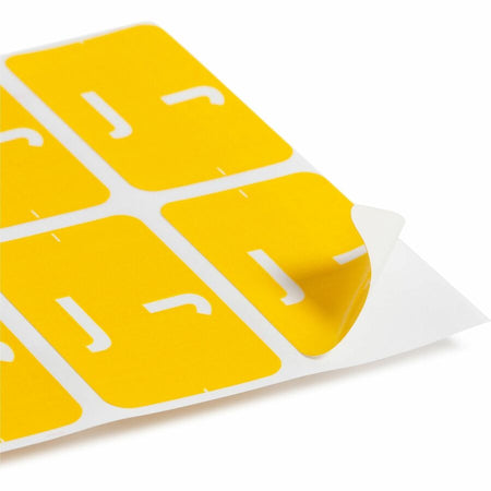 Smead AlphaZ ACCS Color-Coded Labels - J - x 1’’ Width 1 5/8’’ Length - Yellow - Laminated - 10 / Sheet - 100 / Pack