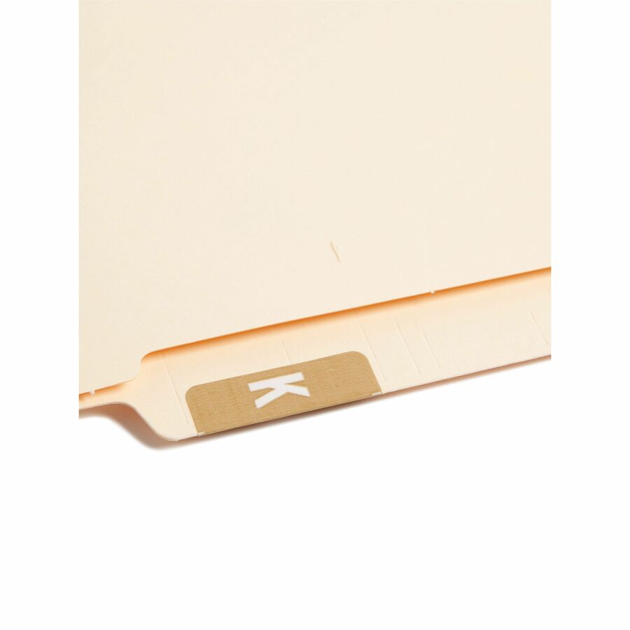 Smead AlphaZ ACCS Color-Coded Labels - K - x 1’’ Width 1 5/8’’ Length - Light Brown - Laminated - 10 / Sheet - 100
