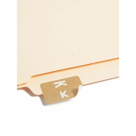 Smead AlphaZ ACCS Color-Coded Labels - K - x 1’’ Width 1 5/8’’ Length - Light Brown - Laminated - 10 / Sheet - 100