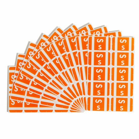 Smead AlphaZ ACCS Color-Coded Labels - S - x 1’’ Width 1 5/8’’ Length - Orange - Laminated - 10 / Sheet - 100 / Pack