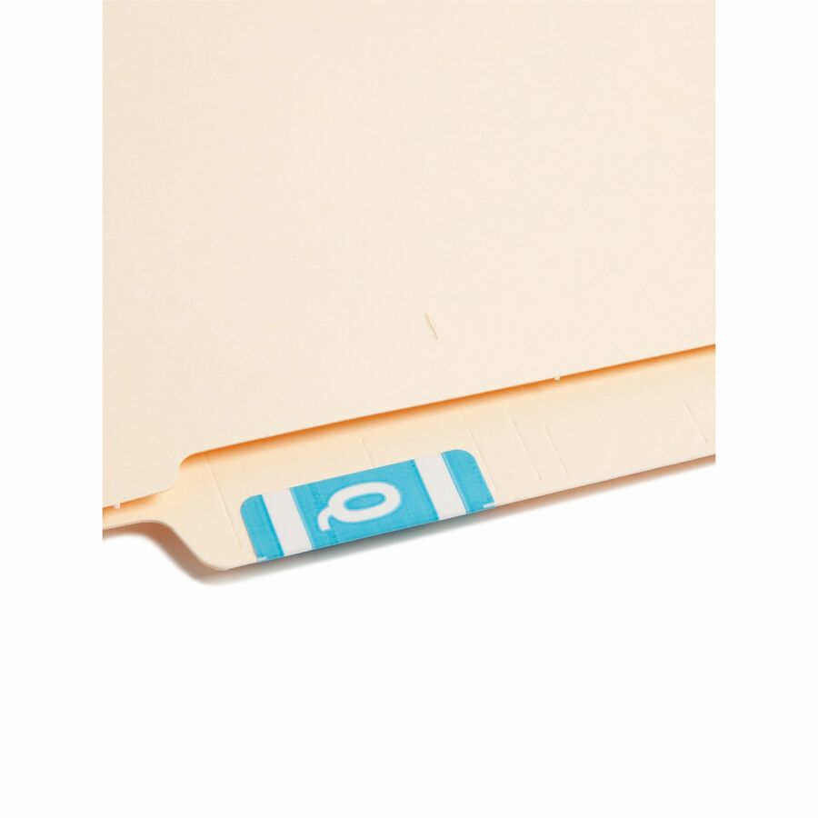 Smead AlphaZ ACCS Color-Coded Labels - Q - x 1’’ Width 1 5/8’’ Length - Light Blue - Laminated - 10 / Sheet - 100