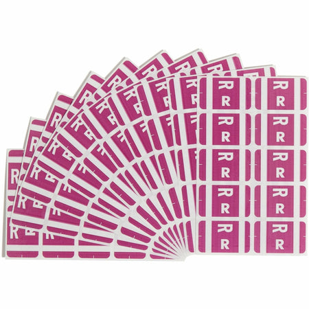 Smead AlphaZ ACCS Color-Coded Labels - R - x 1’’ Width 1 5/8’’ Length - Purple - Laminated - 10 / Sheet - 100 / Pack