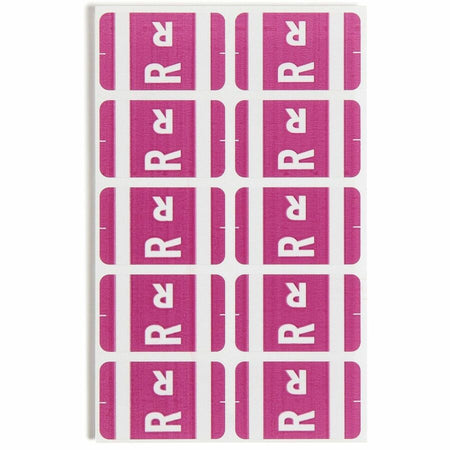 Smead AlphaZ ACCS Color-Coded Labels - R - x 1’’ Width 1 5/8’’ Length - Purple - Laminated - 10 / Sheet - 100 / Pack