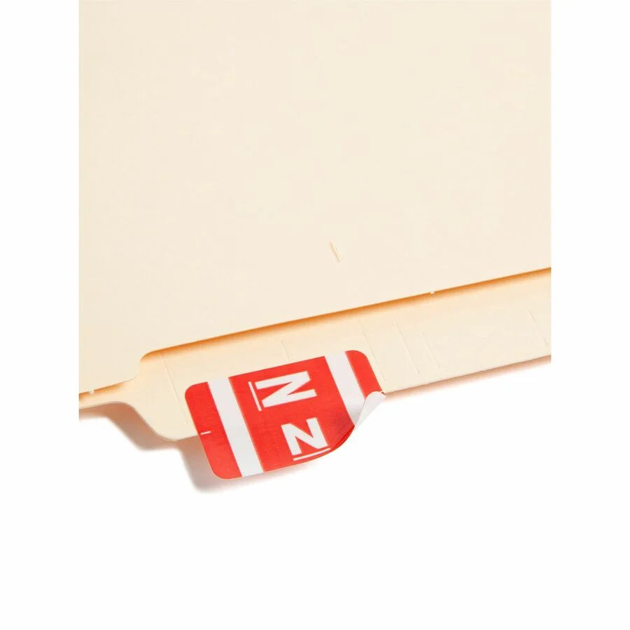 Smead AlphaZ ACCS Color-Coded Labels N-x 1’’ Width x 1 5/8’’ Length Red 100 / Pack Laminated (SMD67184) - Filing