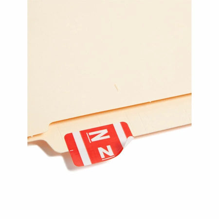 Smead AlphaZ ACCS Color-Coded Labels N-x 1’’ Width x 1 5/8’’ Length Red 100 / Pack Laminated (SMD67184) - Filing
