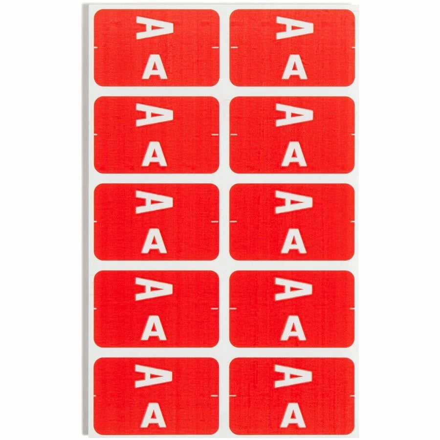 Smead AlphaZ ACCS Color-Coded Labels - Red Laminated - 100 Pack - Filing