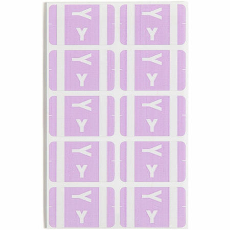 Smead AlphaZ ACCS Color-Coded Labels - Y - x 1’’ Width 1 5/8’’ Length - Lavender - Laminated - 10 / Sheet - 100 / Pack