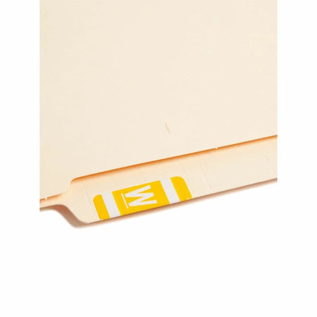 Smead AlphaZ ACCS Color-Coded Labels - W - x 1’’ Width 1 5/8’’ Length - Yellow - Laminated - 10 / Sheet - 100 / Pack