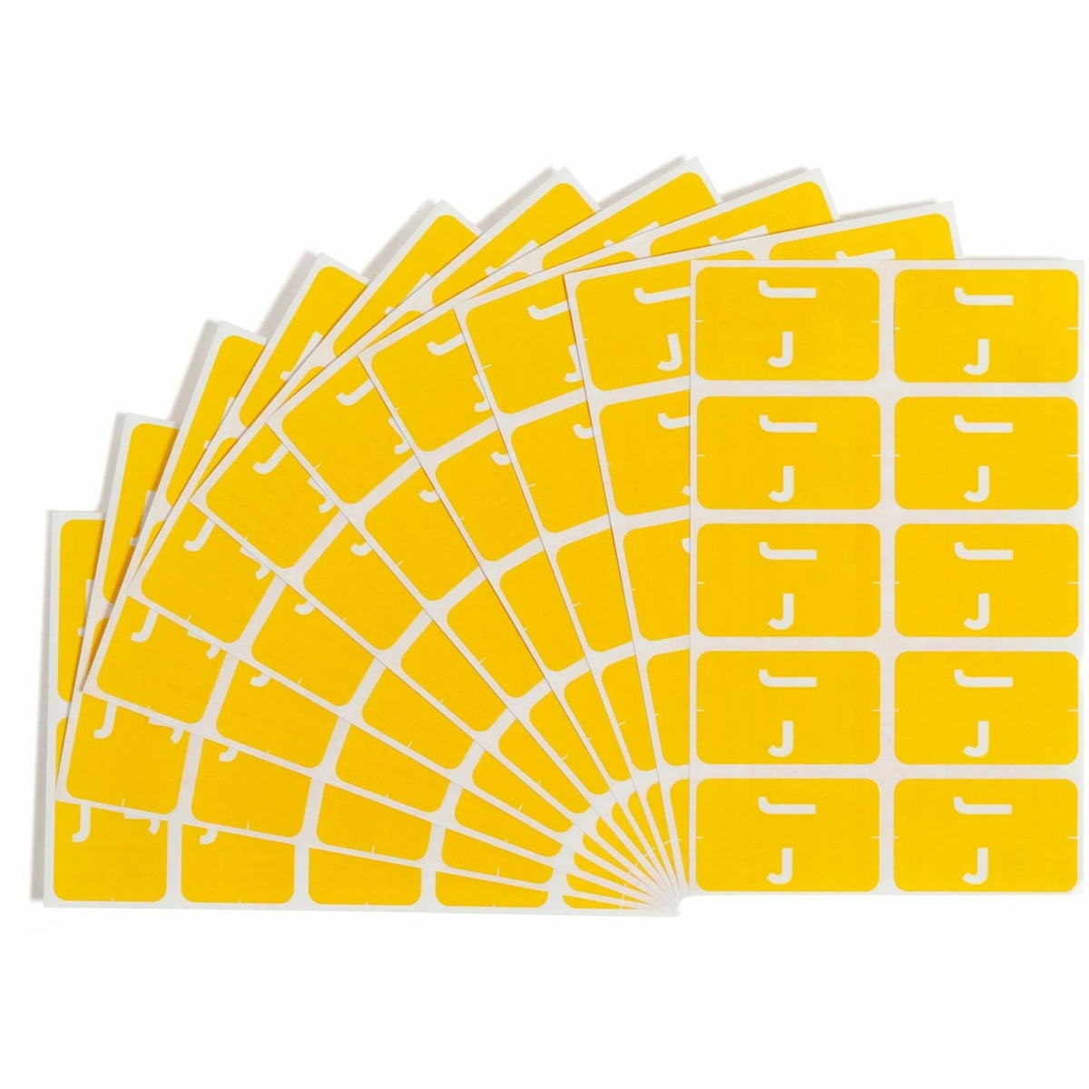 Smead AlphaZ ACCS Color-Coded Labels - J - x 1’’ Width 1 5/8’’ Length - Yellow - Laminated - 10 / Sheet - 100 / Pack