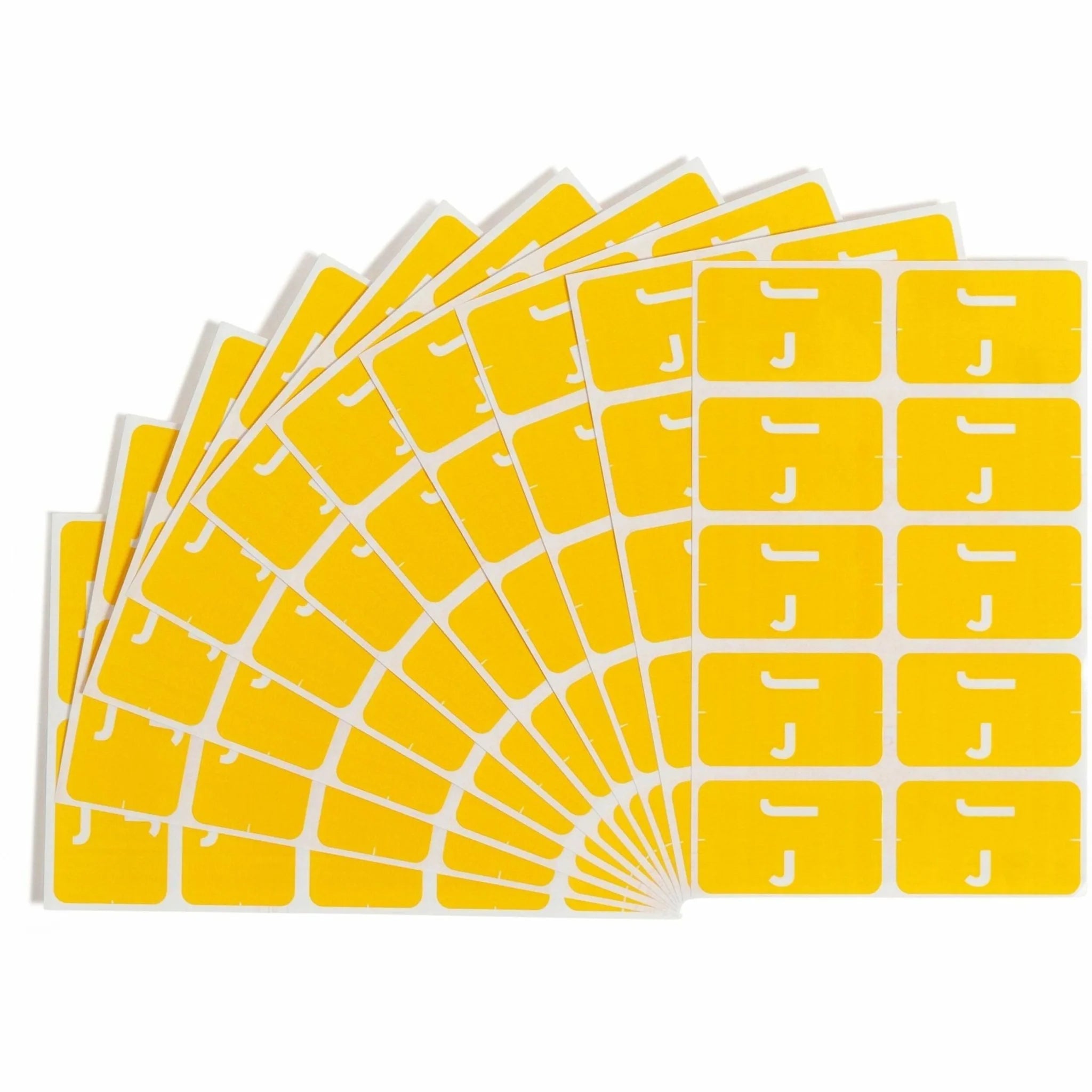 Smead AlphaZ ACCS Color-Coded Labels - J - x 1’’ Width 1 5/8’’ Length - Yellow - Laminated - 10 / Sheet - 100 / Pack