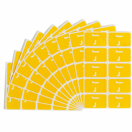Smead AlphaZ ACCS Color-Coded Labels - J - x 1’’ Width 1 5/8’’ Length - Yellow - Laminated - 10 / Sheet - 100 / Pack