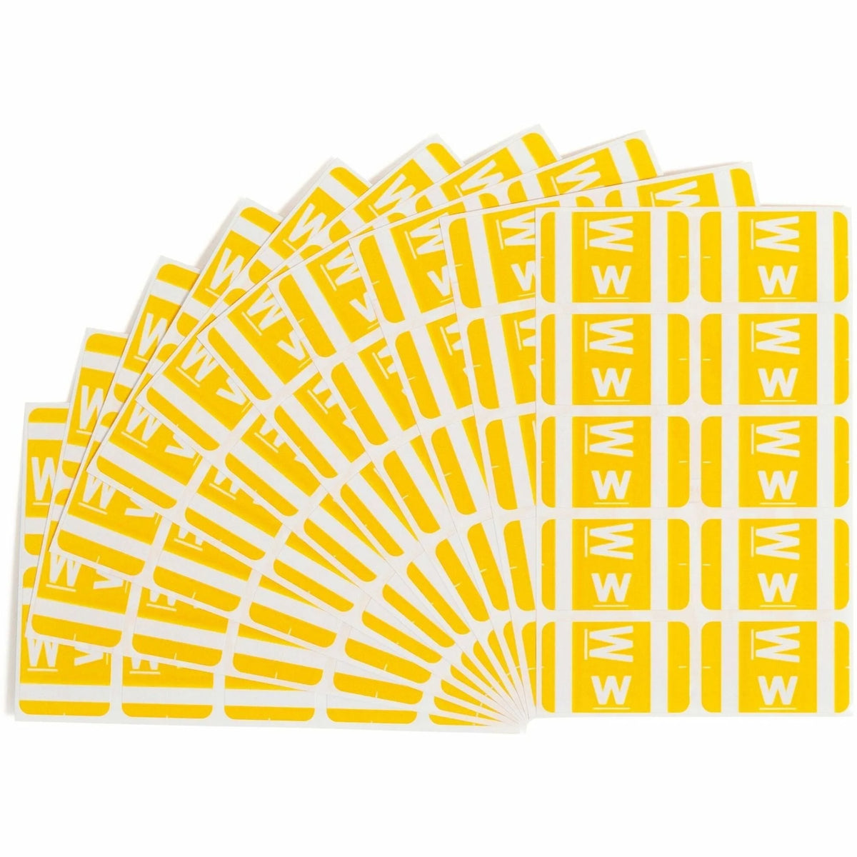 Smead AlphaZ ACCS Color-Coded Labels - W - x 1’’ Width 1 5/8’’ Length - Yellow - Laminated - 10 / Sheet - 100 / Pack