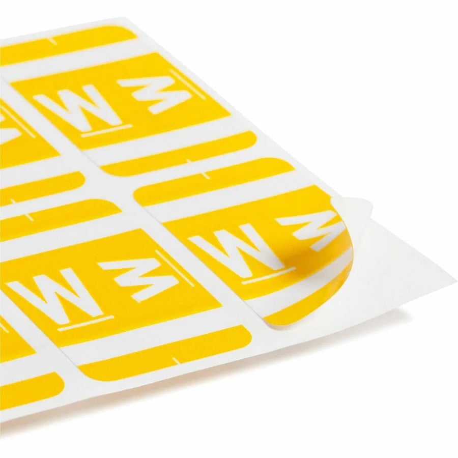 Smead AlphaZ ACCS Color-Coded Labels - W - x 1’’ Width 1 5/8’’ Length - Yellow - Laminated - 10 / Sheet - 100 / Pack
