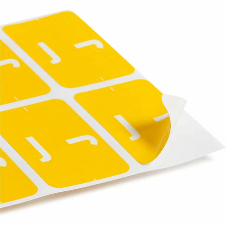 Smead AlphaZ ACCS Color-Coded Labels - J - x 1’’ Width 1 5/8’’ Length - Yellow - Laminated - 10 / Sheet - 100 / Pack