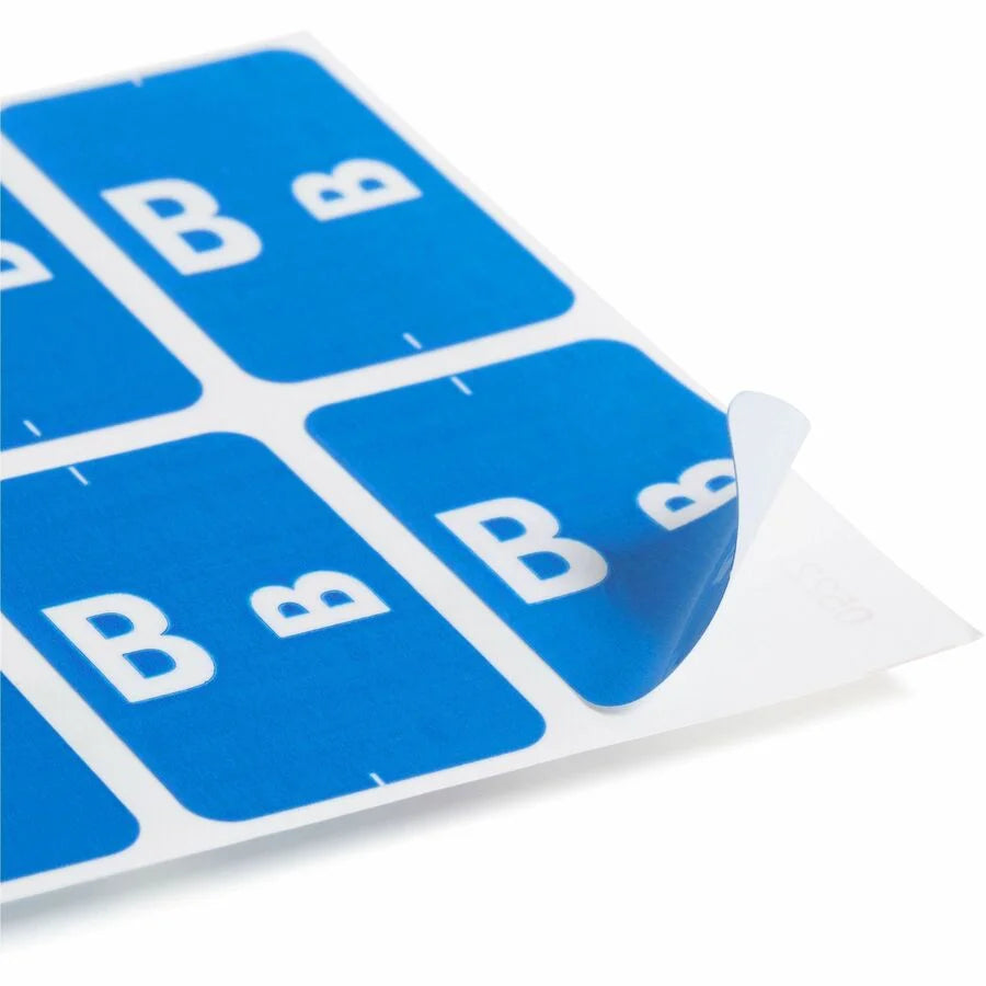 Smead AlphaZ ACCS Color-Coded Labels - B - x 1’’ Width 1 5/8’’ Length - Dark Blue - Laminated - 10 / Sheet - 100 / Pack