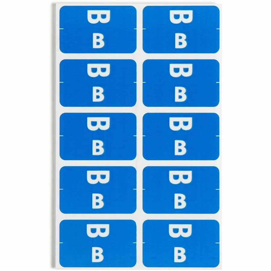 Smead AlphaZ ACCS Color-Coded Labels - B - x 1’’ Width 1 5/8’’ Length - Dark Blue - Laminated - 10 / Sheet - 100 / Pack