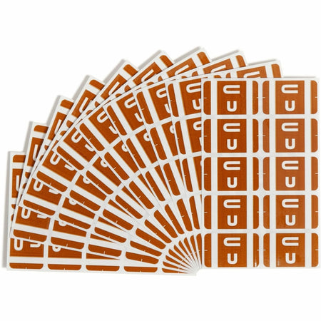 Smead AlphaZ ACCS Color-Coded Labels U-x 1’’ Width x 1 5/8’’ Length 100 / Pack Dark Brown Laminated (SMD67191) - Filing