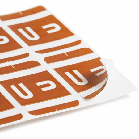 Smead AlphaZ ACCS Color-Coded Labels U-x 1’’ Width x 1 5/8’’ Length 100 / Pack Dark Brown Laminated (SMD67191) - Filing