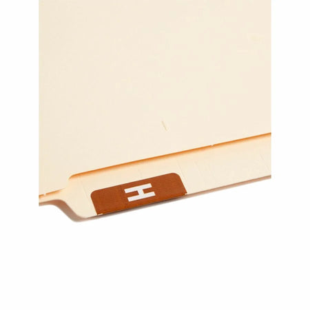 Smead AlphaZ ACCS Color-Coded Labels - H - x 1’’ Width 1 5/8’’ Length - Dark Brown - Laminated - 10 / Sheet - 100
