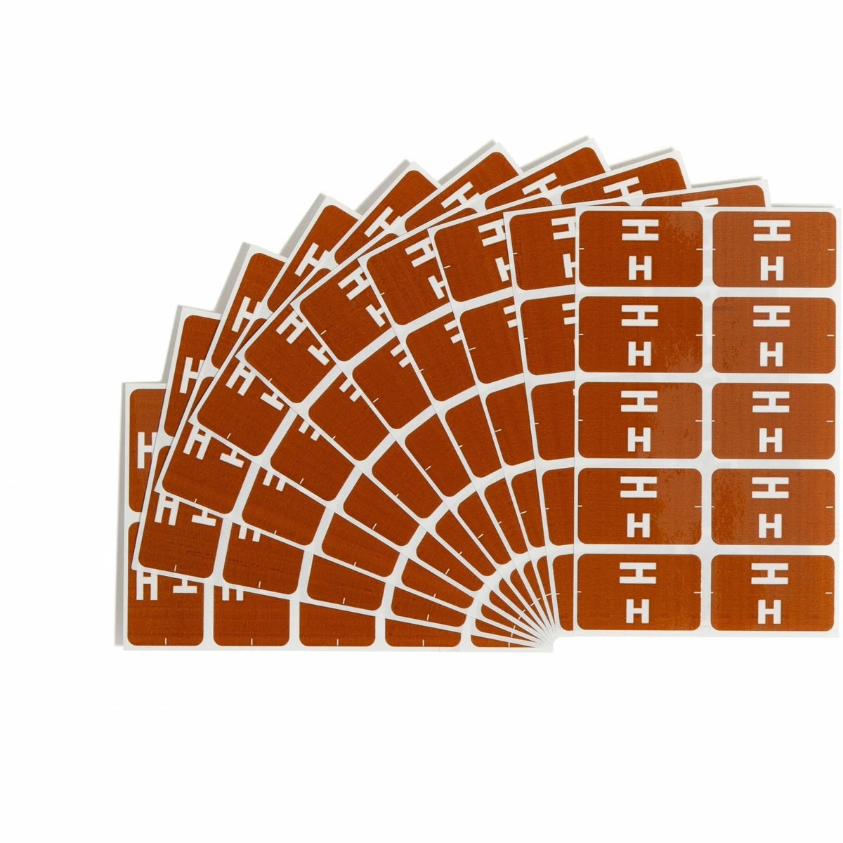 Smead AlphaZ ACCS Color-Coded Labels - H - x 1’’ Width 1 5/8’’ Length - Dark Brown - Laminated - 10 / Sheet - 100