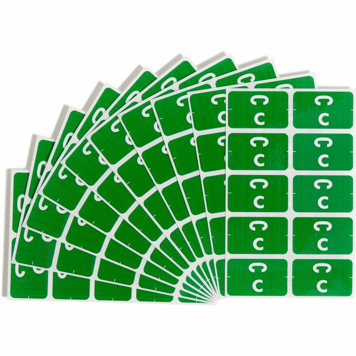 Smead AlphaZ ACCS Color-Coded Labels C-x 1’’ Width x 1 5/8’’ Length 100 / Pack Dark Green Laminated (SMD67173) - Filing