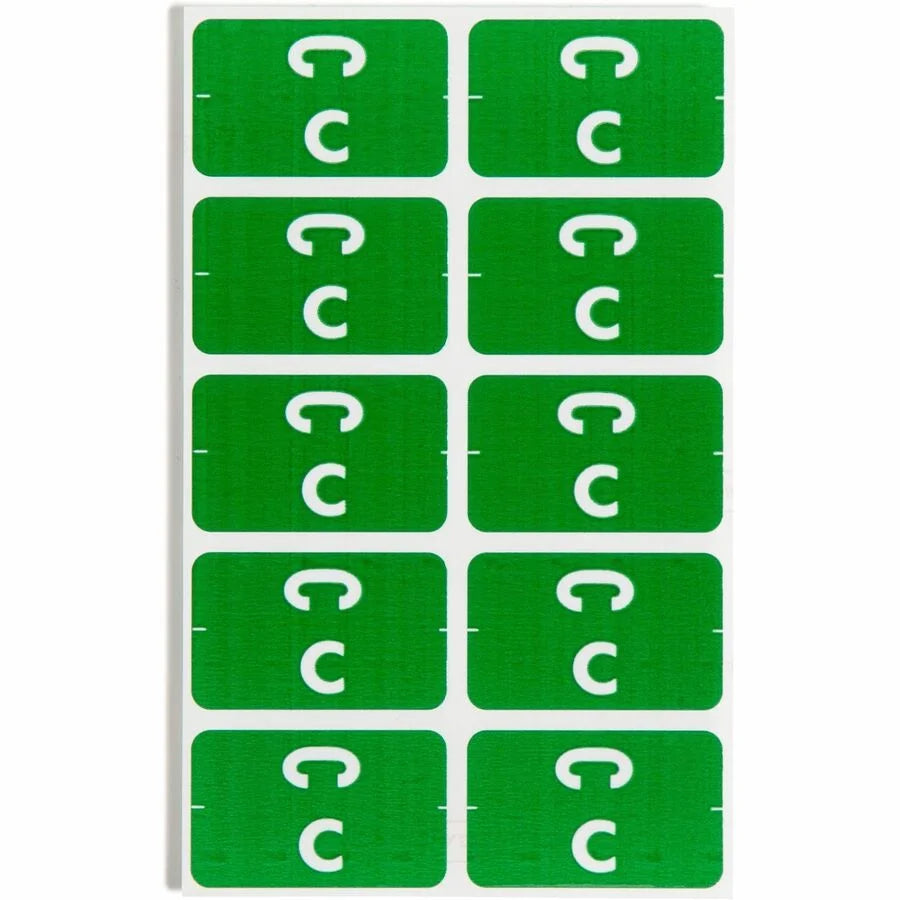 Smead AlphaZ ACCS Color-Coded Labels C-x 1’’ Width x 1 5/8’’ Length 100 / Pack Dark Green Laminated (SMD67173) - Filing