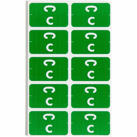 Smead AlphaZ ACCS Color-Coded Labels C-x 1’’ Width x 1 5/8’’ Length 100 / Pack Dark Green Laminated (SMD67173) - Filing