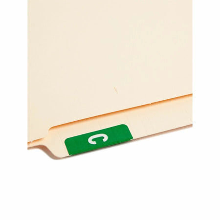 Smead AlphaZ ACCS Color-Coded Labels C-x 1’’ Width x 1 5/8’’ Length 100 / Pack Dark Green Laminated (SMD67173) - Filing